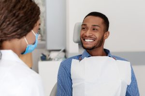 Man visiting Spring Hill dentist for dental checkup