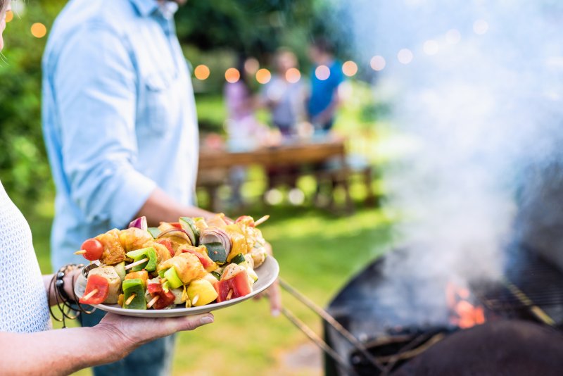 grilling food backyard during summer